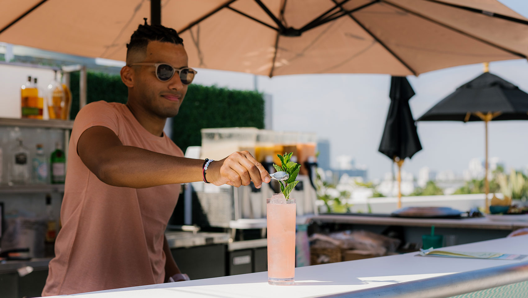 bartender preparing a cocktail