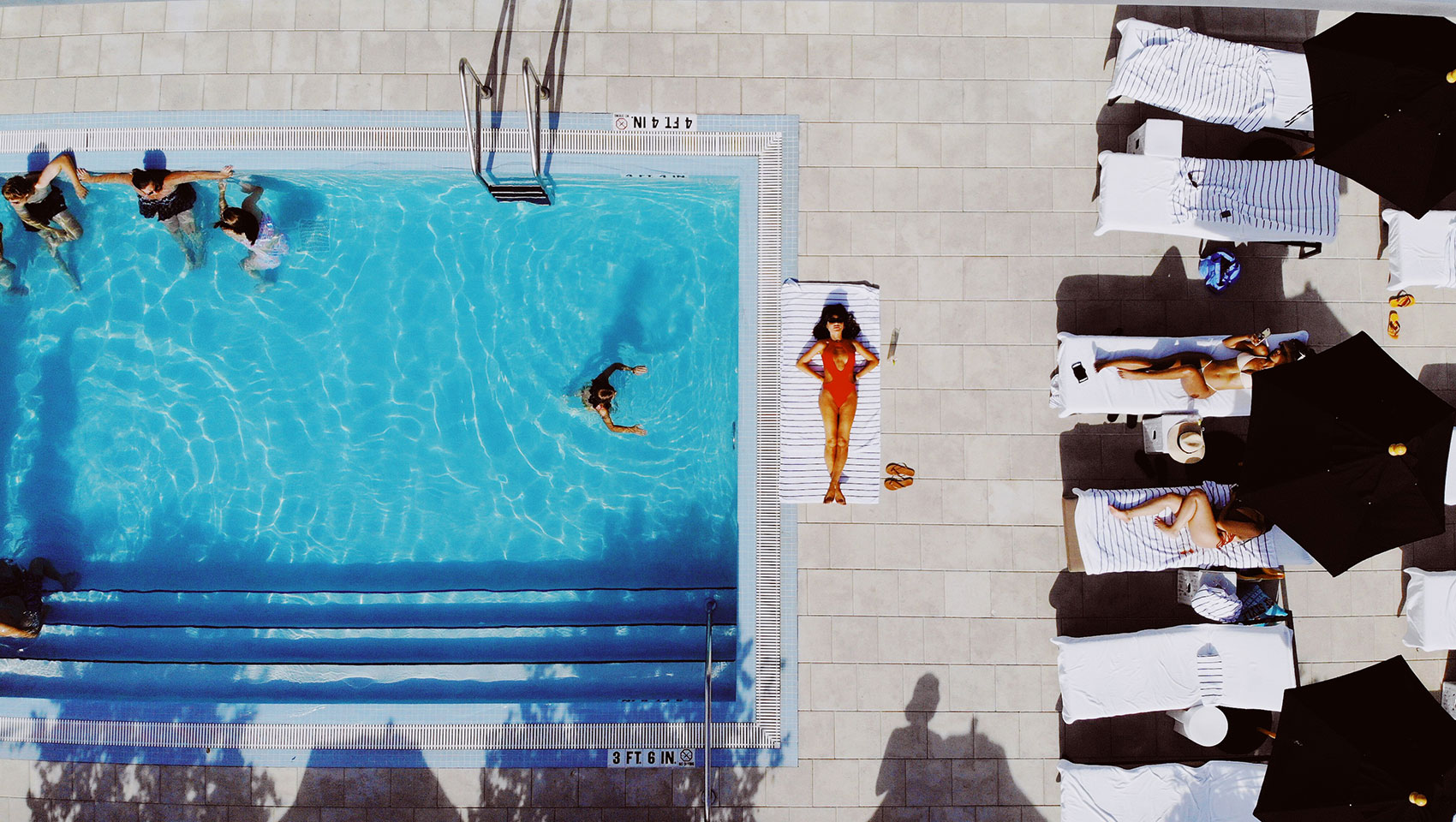 aerial pool view