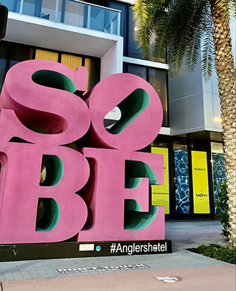 SOBE art installation in front of hotel