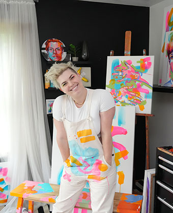Tracy Piper in the studio