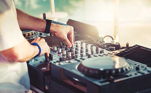 DJ at turntable